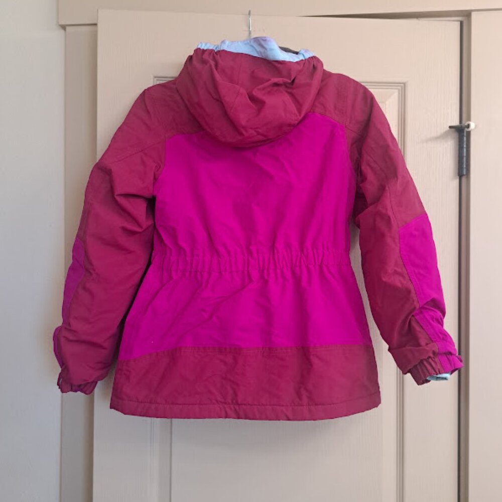 LANDS' END GIRLS PINK LARGE COAT GREAT USED CONDITION VERY WARM - Picture 4 of 5
